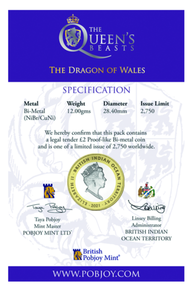 2 Pfund Queens Beasts Dragon of Wales - Blister