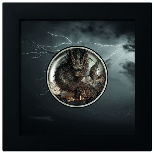 Cook Islands, 20 Dollars 2026, Thunder Dragon, 3 oz Ag UHR - Münze in Etui