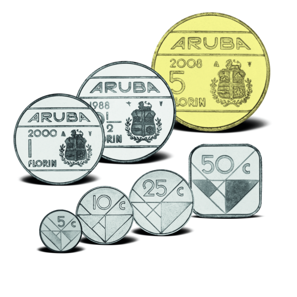 8,90 Florin Kursmünzensatz Aruba - Gruppenbild