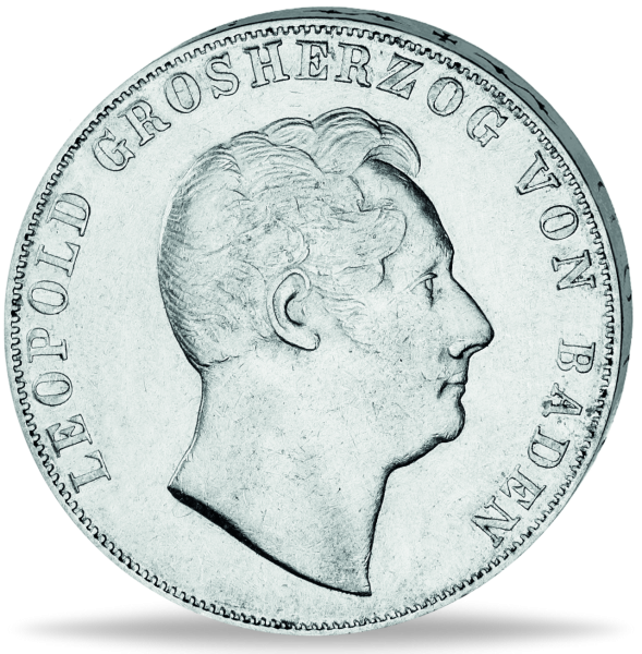 Doppelgulden Leopold - Vorderseite historische Silbermünze