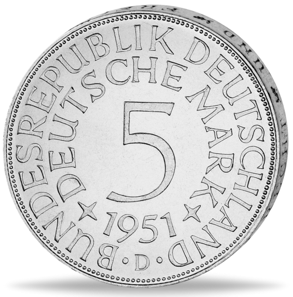 5 DM Silberadler - 1951 - Münze Vorderseite