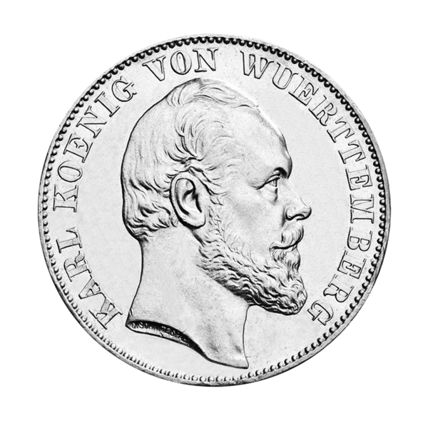 Vereinstaler Siegestaler Württemberg 1871 Thun 443 - Münze Vorderseite