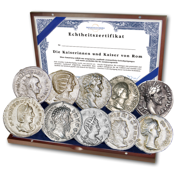 Römisches Reich, Silber-Komplett-Kollektion der Kaiserinnen und Kaiser (10 Münze