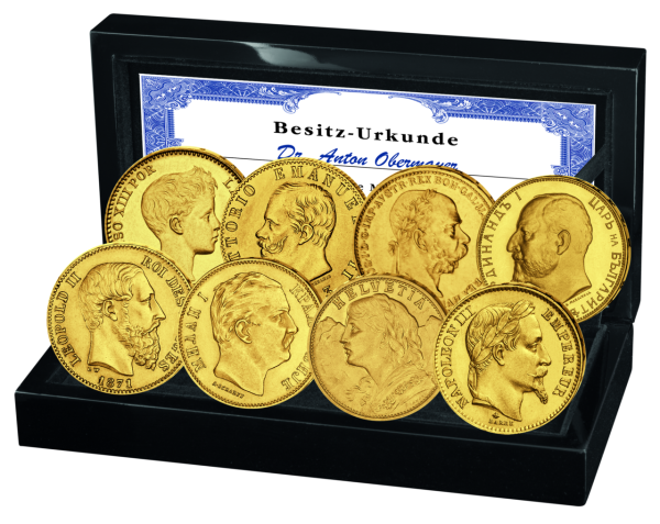 Satz Lateinische Muenzunio in Gold - Kassette