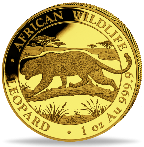 1000 Shilling Leopard 1 Unze Gold - Münze Vorderseite
