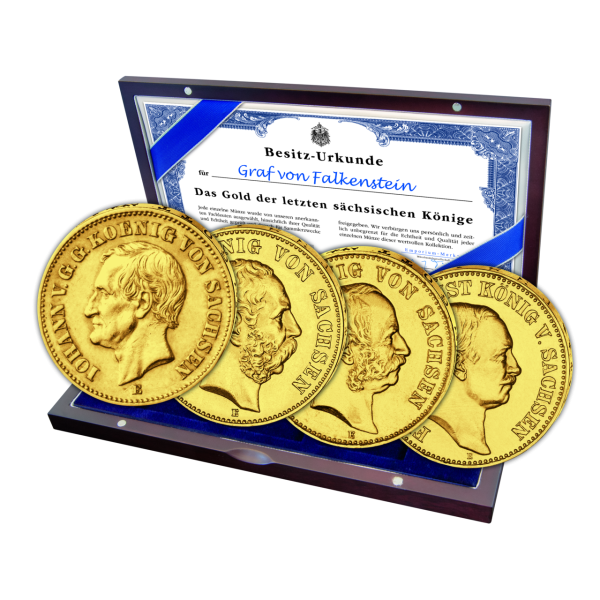 Königreich Sachsen, 4 x 20 MarkSatz, Gold der letzten Könige Sachsens