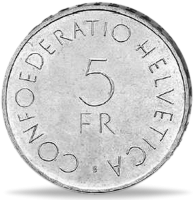 5 Schweizer Franken Rotes Kreuz - Münze Rückseite 5 Schweizer Franken Rotes Kreuz - Münze Rückseite