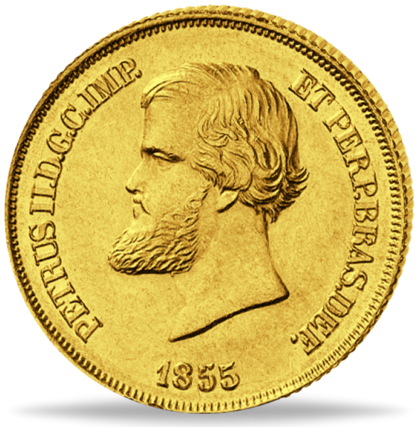 100000 Reis Peter II.  - Vorderseite Münze