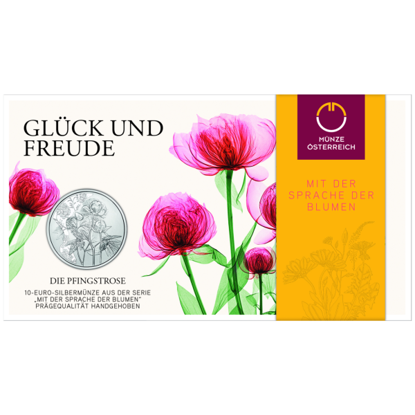 10 Euro Pfingstrose, 2024 Serie: Mit der Sprache der Blumen - Coincard