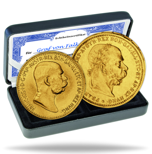 Kaisertum Österreich, 2er-Goldsatz 10 + 20 Kronen, Kaiser Franz Joseph I. - Gold