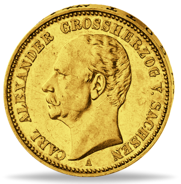 20 Mark Großherzog Carl Alexander - 1896 A - Gold - Münze Vorderseite