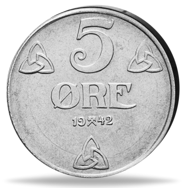 Norwegen, 5 Öre Haakon VII, 1941-1945 - Münze Vorderseite