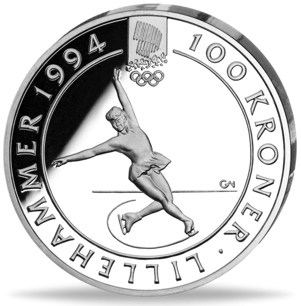100 Norwegische Kronen Eiskunstlauf - Vorderseite Münze