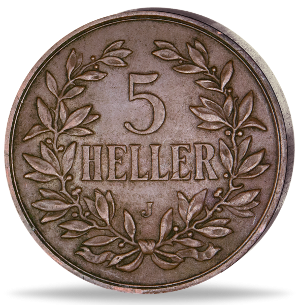 5 Heller „Kaiserkrone - J“ 1908 - Münze Vorderseite