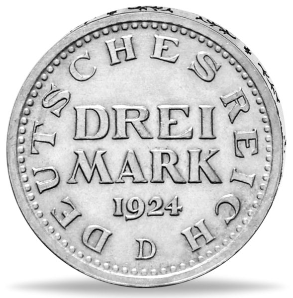 Weimarer Republik, 3 Reichsmark Adler - Jaeger 312 Silber - Münze Vorderseite