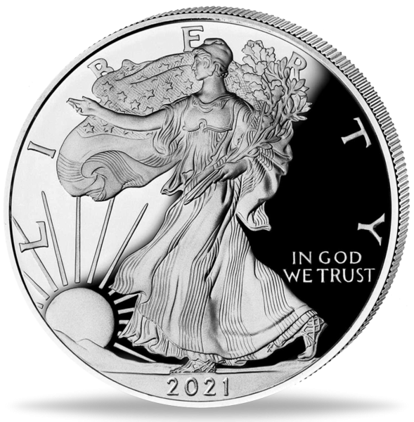 1 Dollar Eagle 1 Unze Silber altes Motiv - Münze Vorderseite