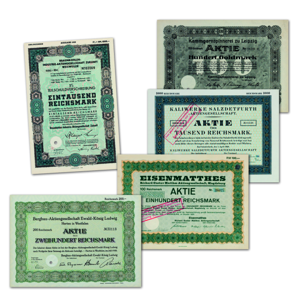 Aktienpaket 1924-1939 - 5 Stück