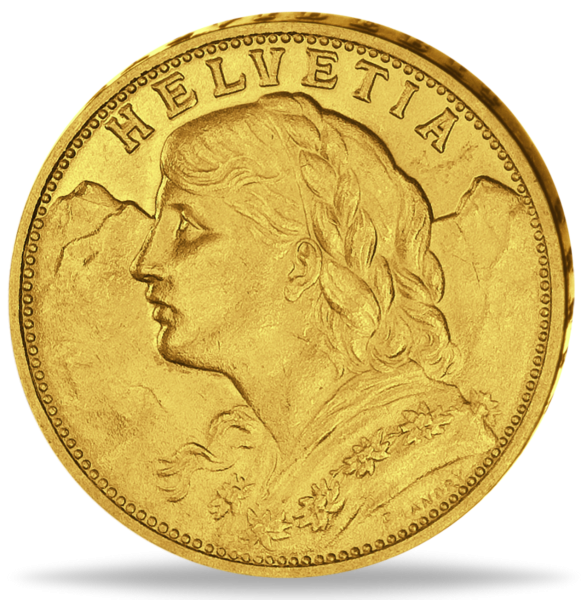 Schweiz 20 Sfr Vreneli 1949 - Gold - Münze Vorderseite