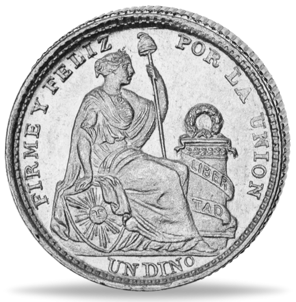 Peru, 1 Dinero 1888-1916 (vz/st) - Silber - Münze Vorderseite