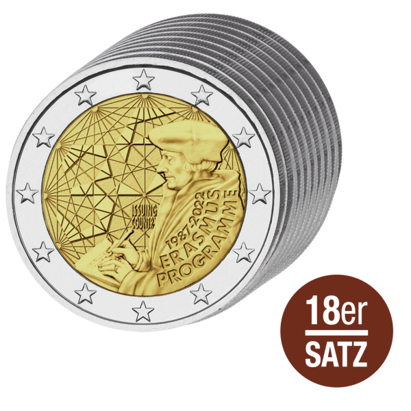 Komplettsatz mit 18x 2 Euro-Gedenkmünzen Sloweniens - Satzbild