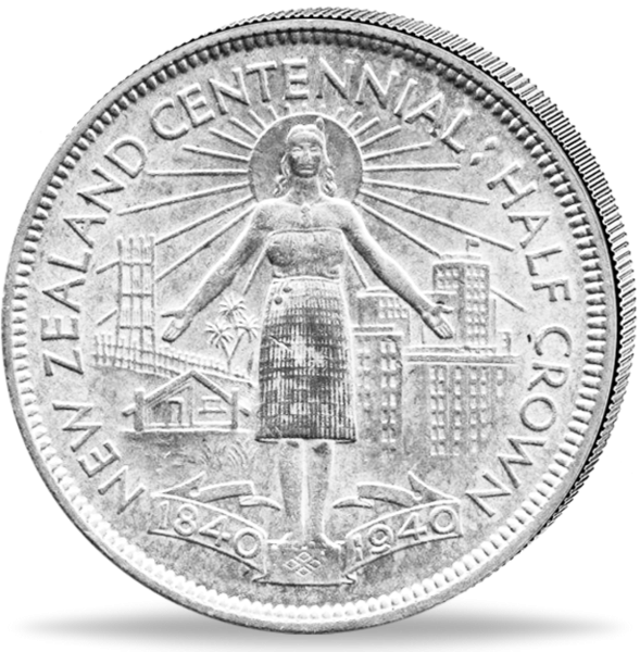 Halber Crown Georg VI - Vorderseite Münze