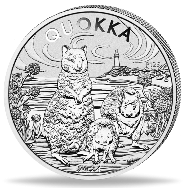 Australien 1 Dollar Quokka 1 Unze Silber 2024 - Münze Vorderseite