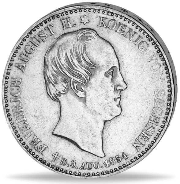 1/3 Taler König Friedrich August II. - Münze Vorderseite