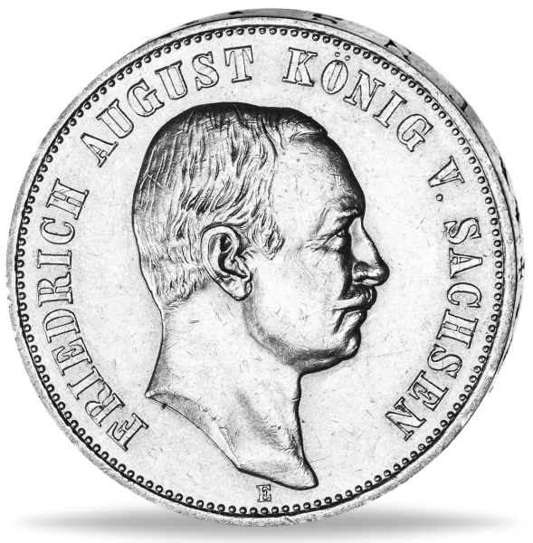 3 Mark „König Friedrich August III.“ 1912 - Silber - Münze Vorderseite