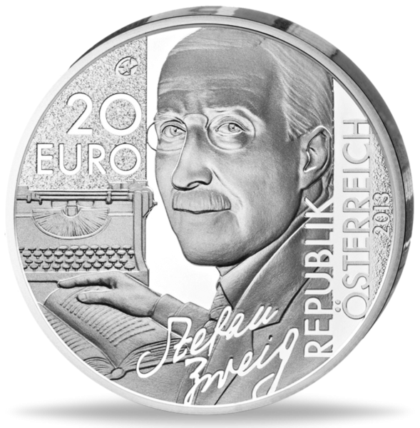 Österreich, 20 Euro Stefan Zweig, 2013, PP - Münze Vorderseite