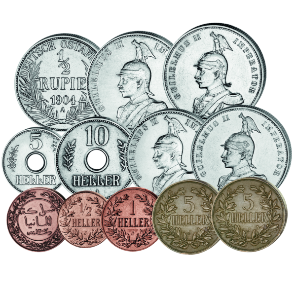 Kolonie-Satz Deutsch-Ostafrika enthält 12 Münzen