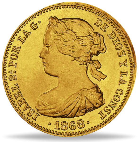 10 Escudos Isabel II. 1865-68 - Münze Vorderseite