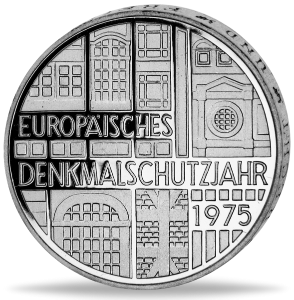 5 Deutsche Mark Europäisches Denkmalschutzjahr - Vorderseite BRD Silbermünze