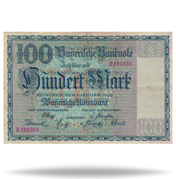 Deutsches Reich, 100 Mark 1922, Bayerische Notenbank - Banknote - Vorderseite