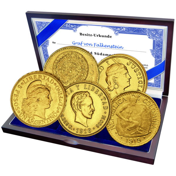 Goldsatz Südamerikas 5 Münzen - Gold