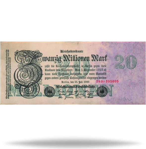 20 Millionen Reichsbanknote - Vorderseite