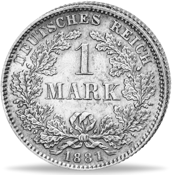 1 Mark Silbermünze des Deutschen Kaiserreichs - Vorderseite Münze