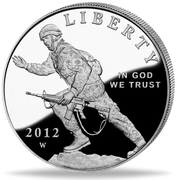1 US Army Infanterie Soldat - Vorderseite Münze