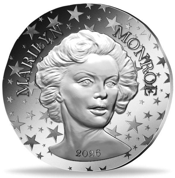 10 Euro Marilyn Monroe Silber Polierte Platte - Münze Vorderseite