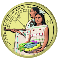 1 US Dollar Sacagawea - Gastfreundschaft - 2014 - Münze Vorderseite 1 US Dollar Sacagawea - Gastfreundschaft - 2014 - Münze Vorderseite