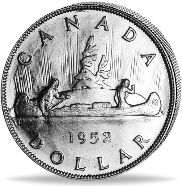 1 CAN-Dollar Kanu/Georg VI. - Münze Vorderseite