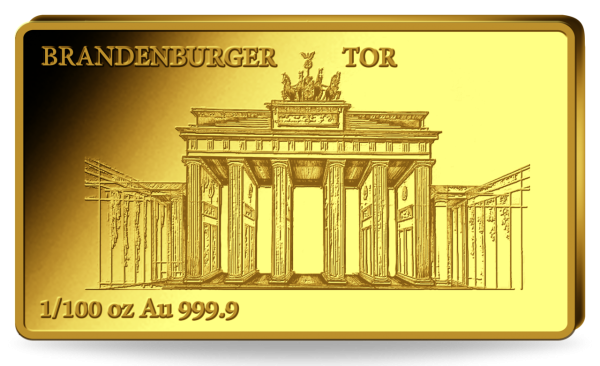 1 100 Unze Gold Brandenburger Tor - Vorderseite Barren
