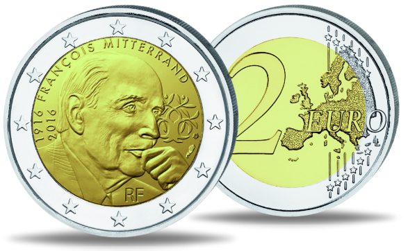 2 Euro Francois Mitterrand | Münzen-Versandhaus Emporium-Hamburg