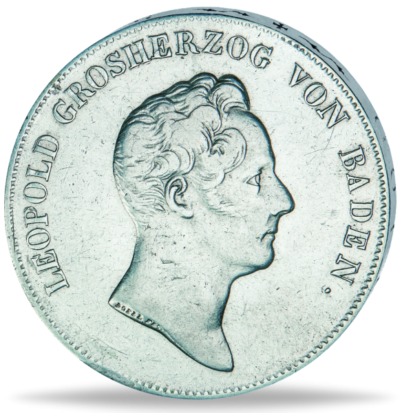 Thun 19 Kronentaler Leopold Baden - Vorderseite alte Silbermünze