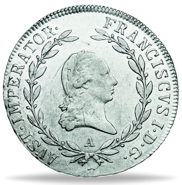 20 Kreuzer „Franz I.“ Silber - Münze Vorderseite