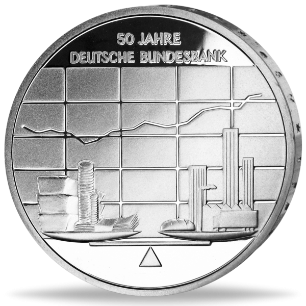 10 Euro 50 Jahre Deutsche Bundesbank - Münze Vorderseite