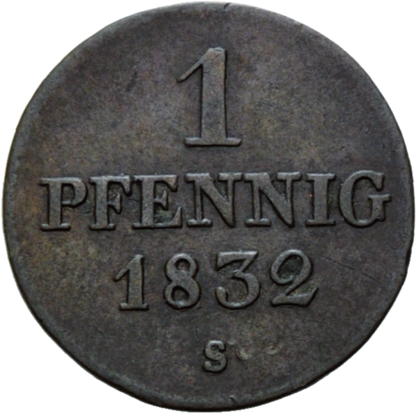 1 Pfennig Sachsen - Münze Vorderseite