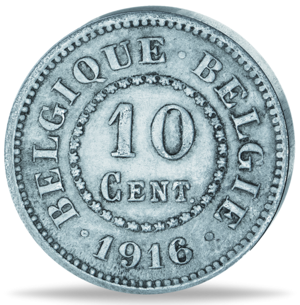 Königreich Belgien 10 Cent 1916 Vorzüglich Stempelglanz - Münze Vorderseite