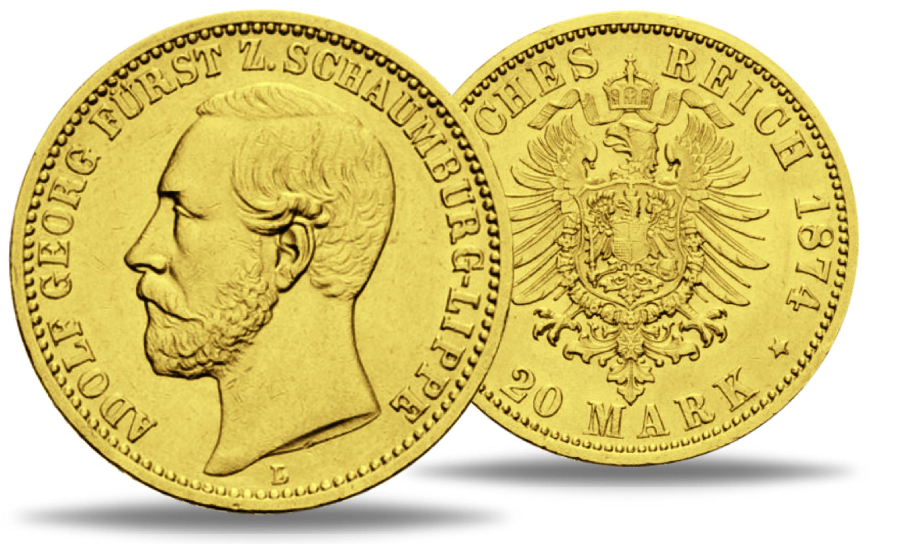 Fürstentum SchaumburgLippe, 20 Mark 1874, Fürst (Jäger 284