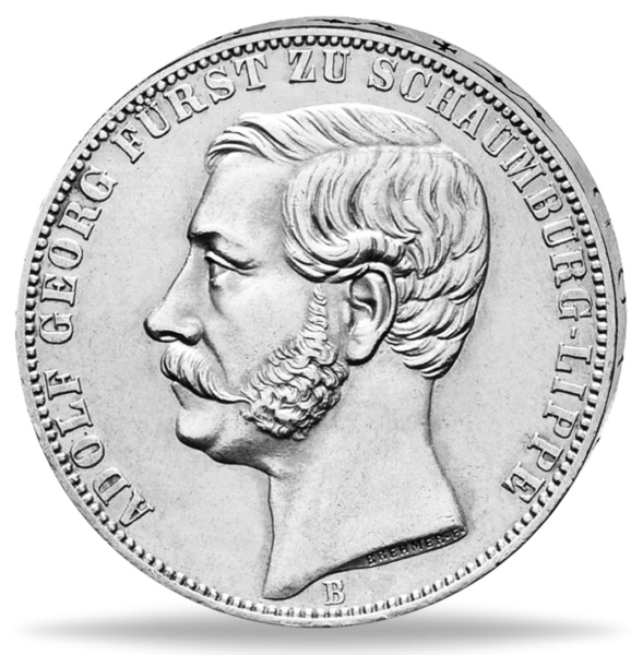 Vereinstaler Fürst Adolf Georg - Münze Vorderseite