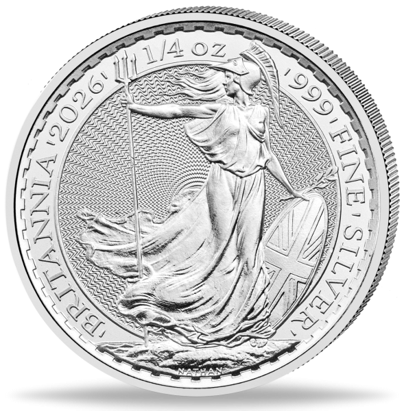 Großbritannien 50 Pence Britannnia 1/4 Unze Silber 2026 - Münze Vorderseite